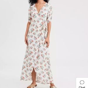 American Eagle Floral Wrap Dress